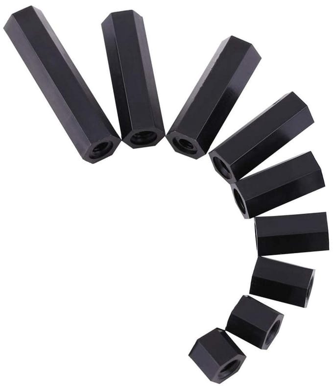 Dailygoods - 100 Stuks PA66 M3 Vrouwelijk Hex Schroefdraad Spacers (M3 x 25)