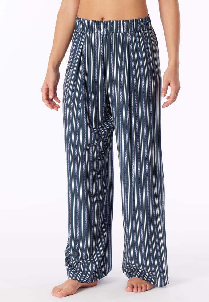 Lang broek van geweven viscose, multicolor strepen Mix+ Relax 36