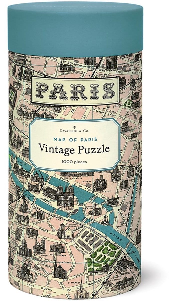 Vintage Puzzel Paris Map - 1000 stukjes - Cavallini & Co