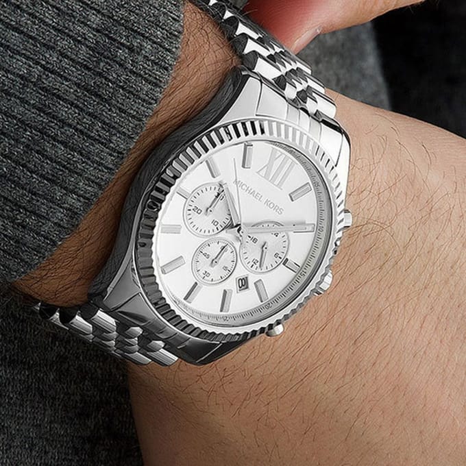 Michael Kors MK8405 Lexington zilver herenhorloge