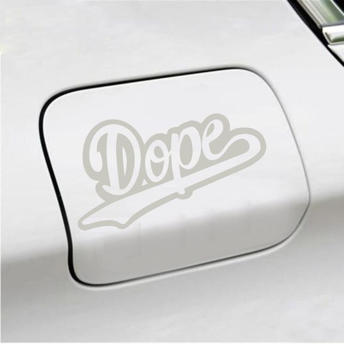 Bumpersticker - Dope - 10 X 18 - Zilver