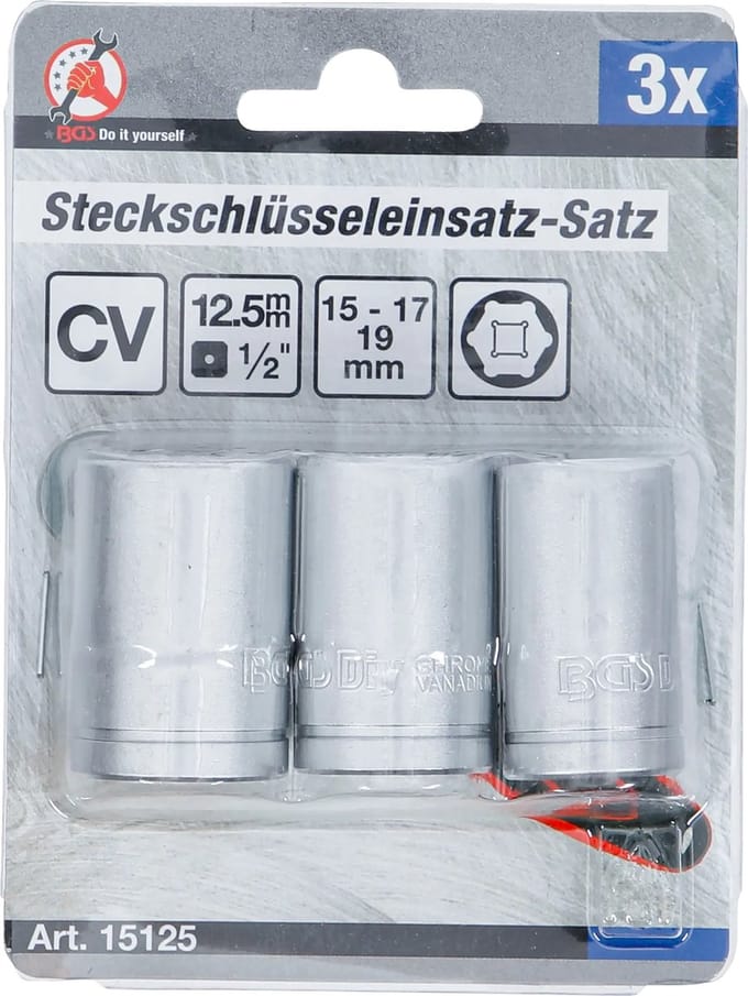 BGS Doppenset 1/2 15 - 17 - 19 mm 3 delig