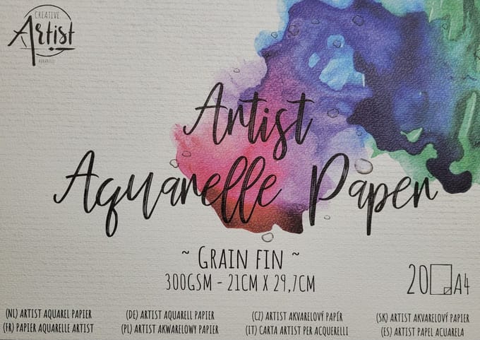 20 x A4 Aquarel papier 300GSM 21x29.7 cm - Aquarelpapier 20 vel in bloknote
