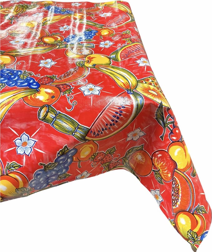 Atelier Du Baj Pineapple Red Mexicaans Tafelzeil - 250 x 120 cm