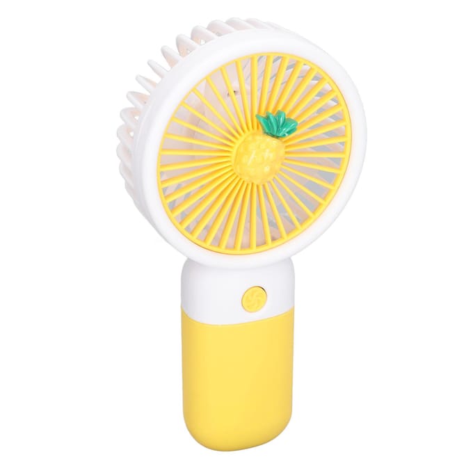 Mini Handventilator Cartoon Ontwerp Sterke Wind USB Oplaadbaar Mini Draagbare Ventilator voor Reizen Kantoor yellow