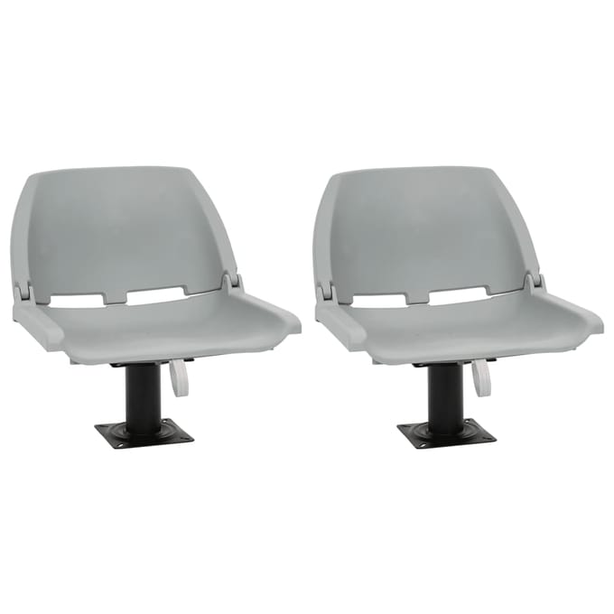 vidaXL - 4-delige - Bootstoelenset - inklapbaar - 48x51x41 - cm - grijs