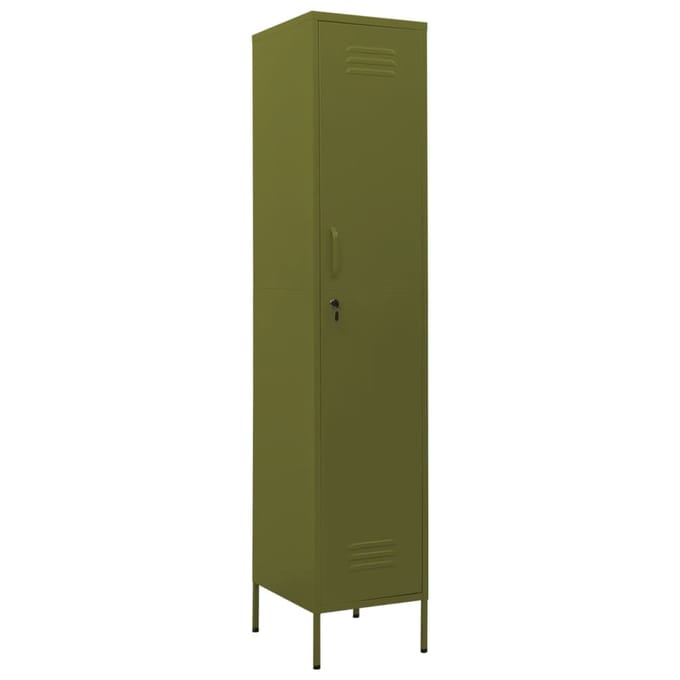 vidaXL - Lockerkast - 35x46x180 - cm - staal - olijfgroen