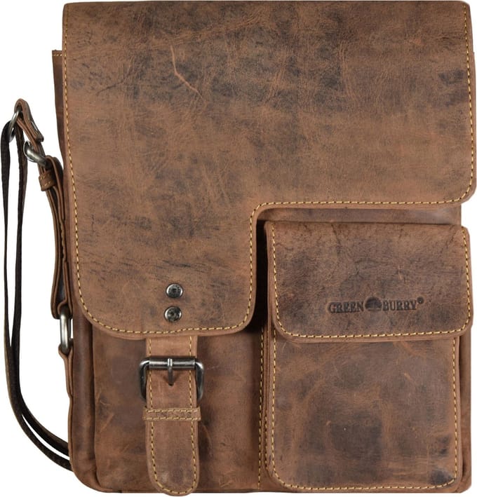 GREENBURRY schoudertas Vintage Messenger Bag Brown bruine