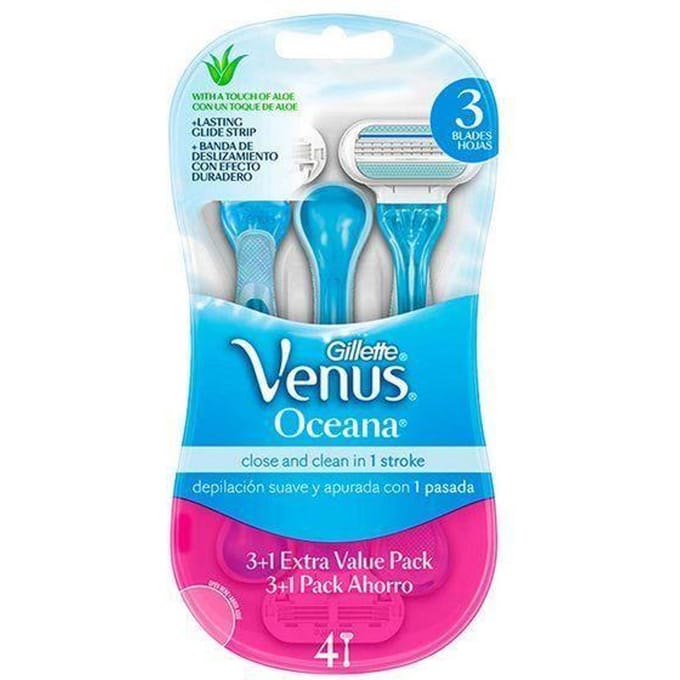 Rasoirs Jetables - GILLETTE - Venus Oceana - Femme - 4 unités - Design ergonomique