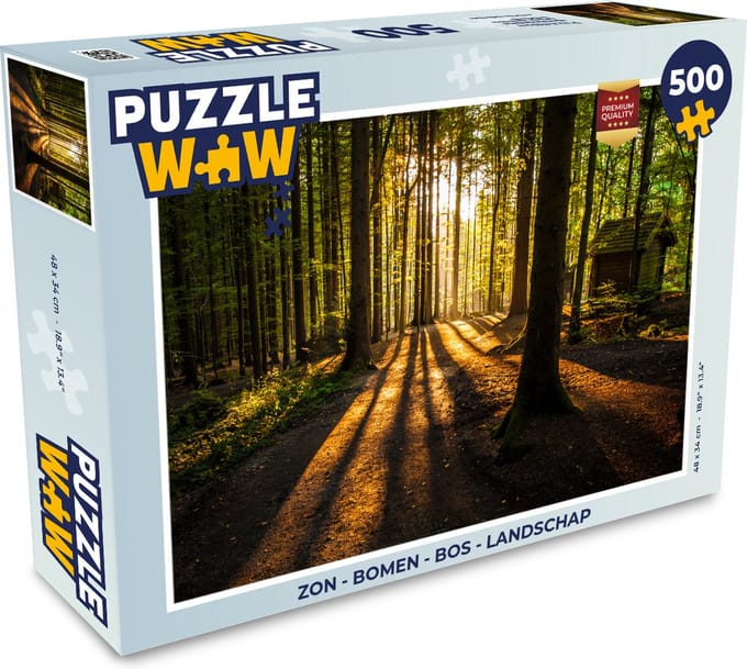 Puzzel Zon - Bomen - Bos - Landschap - Natuur - Legpuzzel - Puzzel 1000 stukjes volwassenen