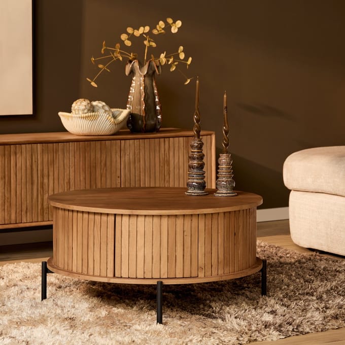 StarFurn Salontafel Madison - Naturel Hout - 80x80x40cm