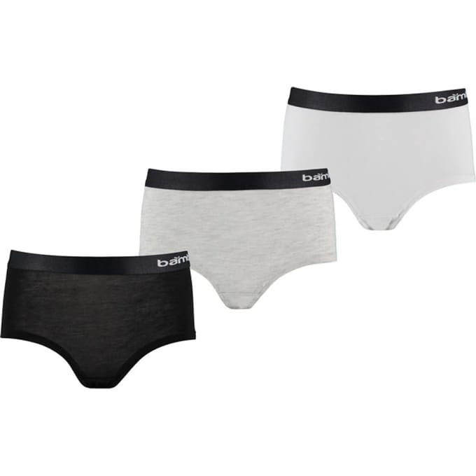 Apollo Meisjes Bamboe Hipster 3-Pack Zwart Grijs Wit - Maat  122/128