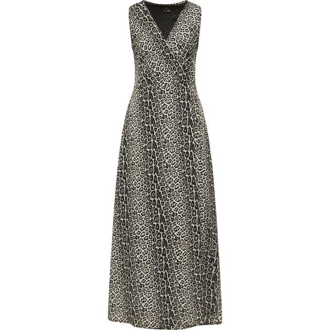Faina Maxi-jurk met luipaardprint nelice Dames Grijze Leeuw