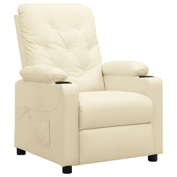 vidaXL - Fauteuil - verstelbaar - kunstleer - crèmekleurig