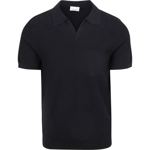 Profuomo Poloshirt Riva Structure Donkerblauw (navy) - Maat XXL - Heren