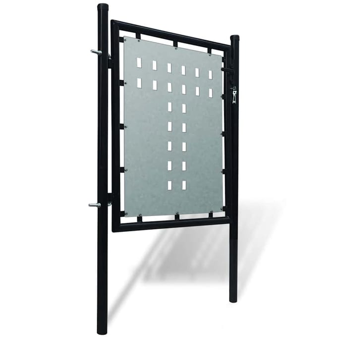 vidaXL - Zwarte - enkele - deur - schuttingpoort - 100x75 - cm