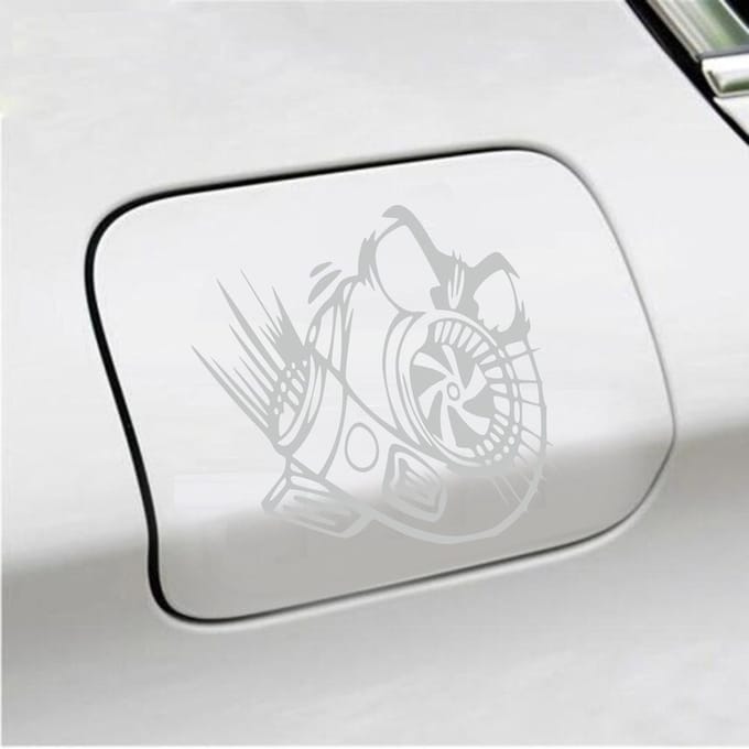 Bumpersticker - Turbo - 13 X 13 - Licht Grijs