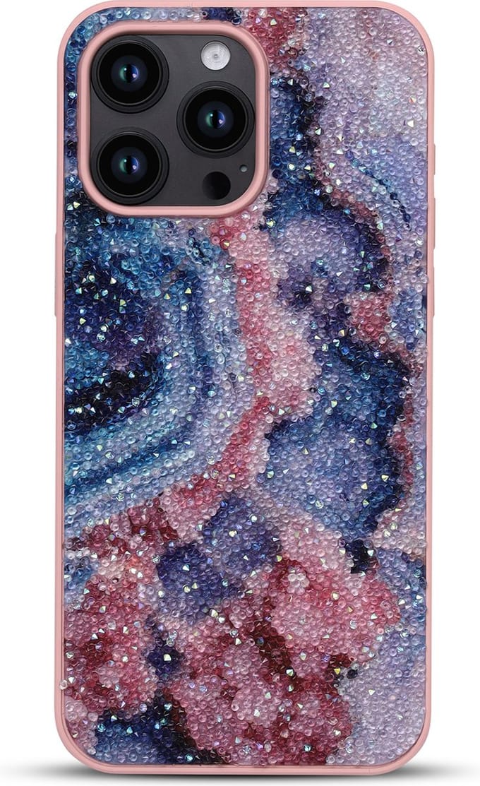 Casemania Hoesje Geschikt voor Apple iPhone 14 Pro Max - Nova - Diamant Marmer Glitter Back Cover