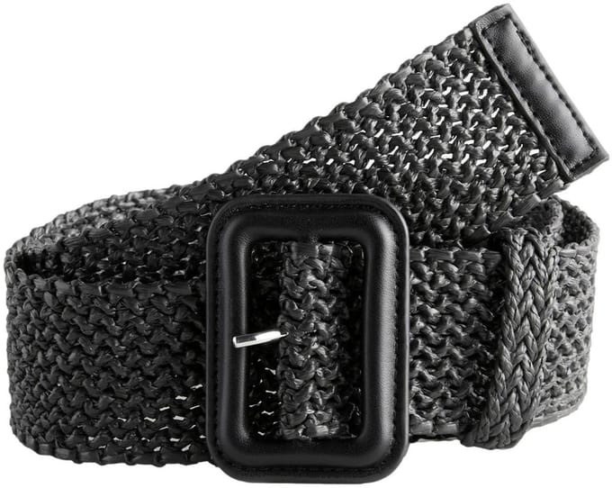 Next - Dames - Brede riem met raffia-effect - Zwart