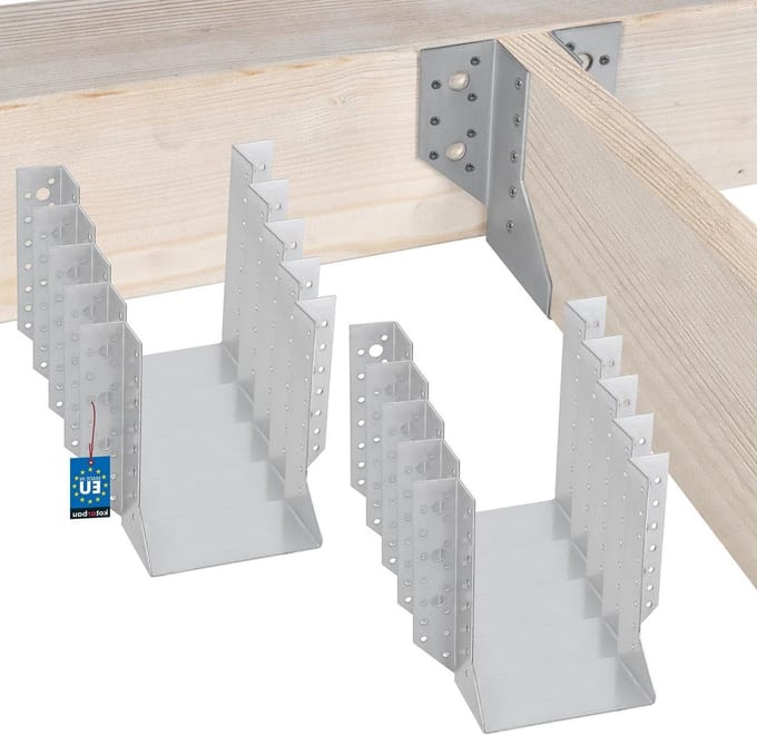 KOTARBAU® Set van 10 balkverbinders, houten balkverbinders voor bouwconstructie, buitenliggende connector type A, 140 mm