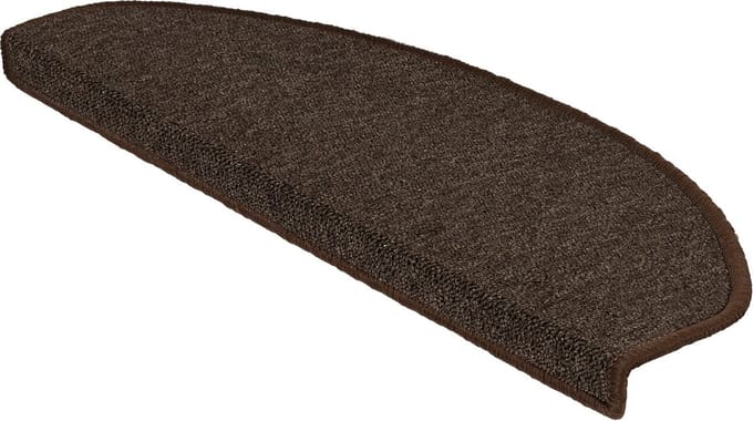 FLOORDIREKT Trapmat - London - Zelfklevend - Halfrond - Donkerbruin - 23,5 x 65 cm