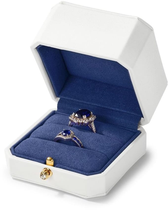 Allecto - Ringdoos - Pu leren ringbox - Compact - Blauw