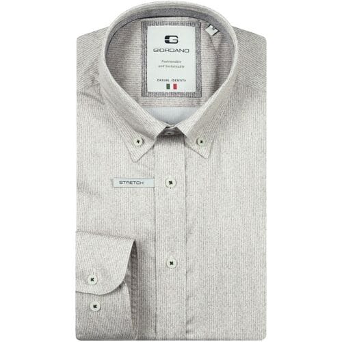 Giordano Overhemd Loretto Satin Stretch Micro Herringbone Camel / male