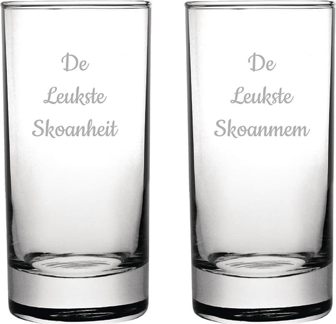 Gegraveerde longdrinkglas 28,5cl De Leukste Skoanheit-De Leukste Skoanmem