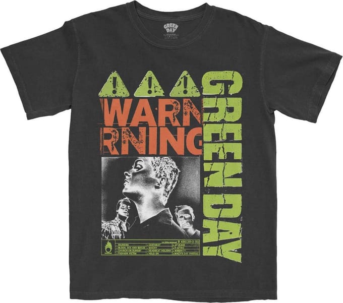 Green Day - Warning Heren T-shirt - L - Zwart