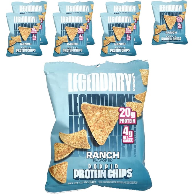 Legendary Foods, gepofte eiwitchips, ranchsmaak, 7 zakjes, 34 gram (34 gr) Elk