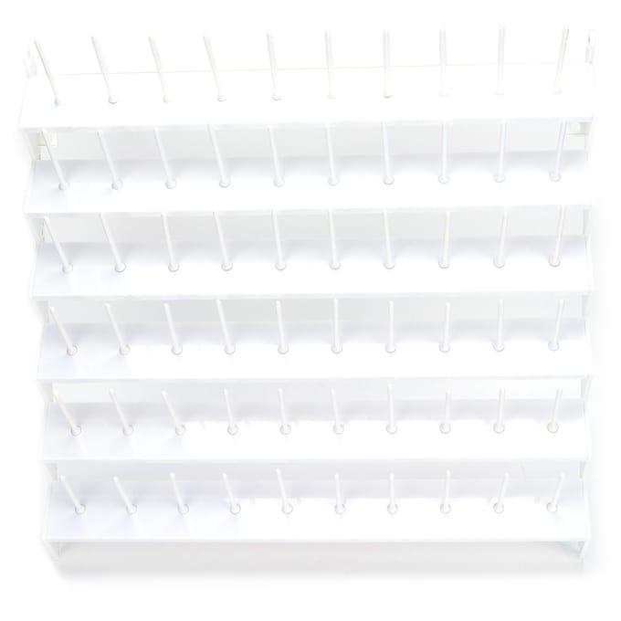Plastic Garenrek Tafel Naaiaccessoire met 60 Spoelen voor Overlockmachine white