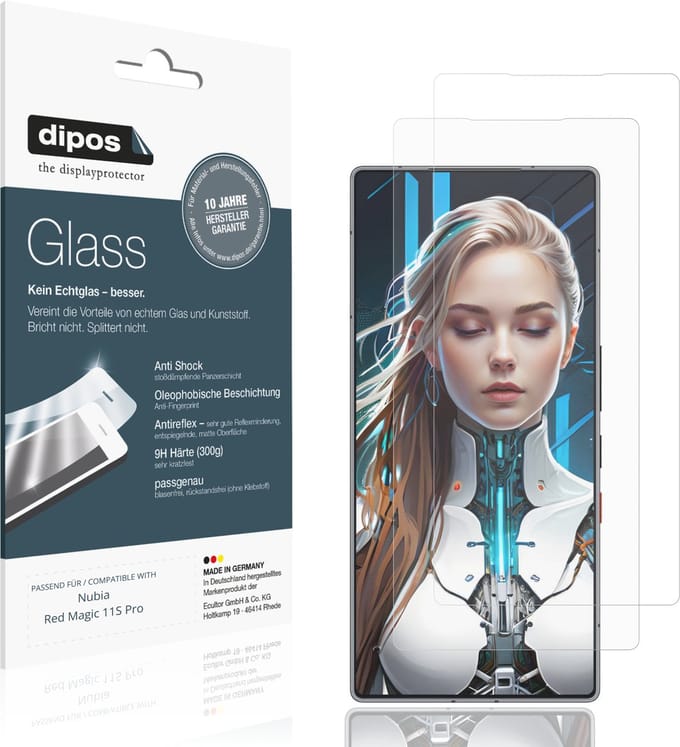 dipos – 2x Matte Pantserfolie geschikt voor Nubia Red Magic 11S Pro | 9H Screenprotector