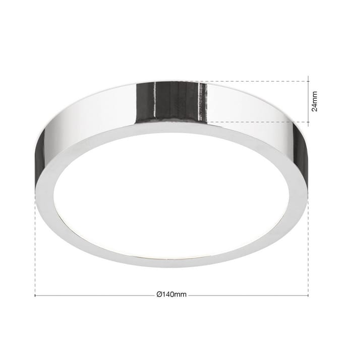 ORION LED plafondlamp Disc, chroomkleurig, Ø 14 cm, CCT, metaal