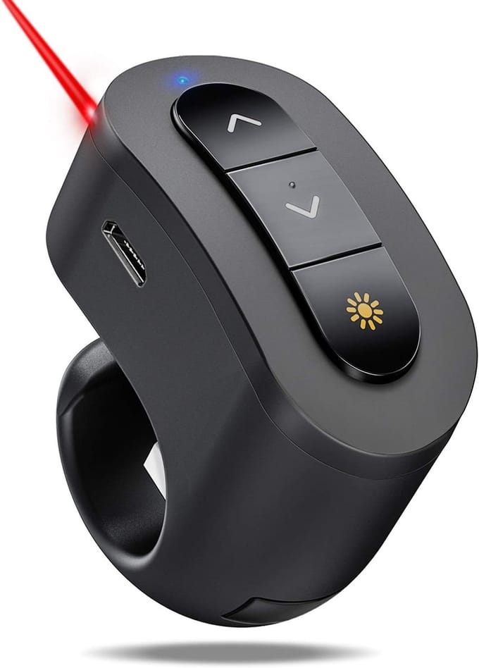 Draadloze Presenter - Afstandsbediening Pointer - Presentaties Sturen - USB Oplaadbaar - Compact Ontwerp - Zwart