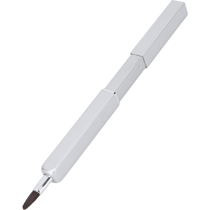 Draagbare intrekbare lip make-up kwast, lippenstift, lipgloss kwast, applicator, make-up tool, zilver zilver