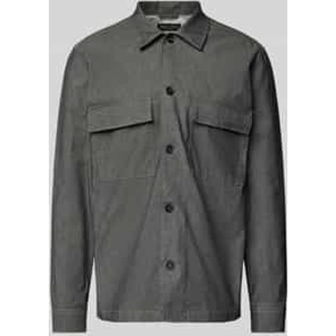 Loose fit overhemdjack van katoenen chambray