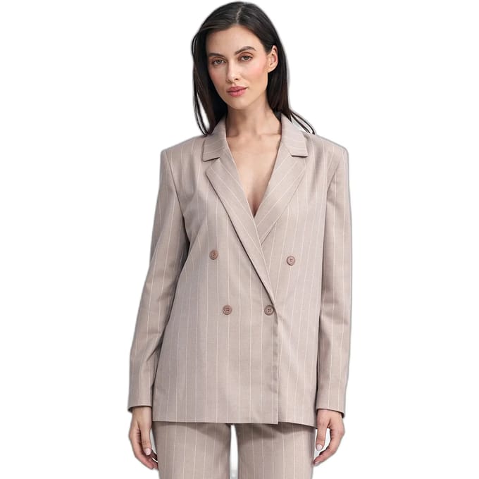 Dames oversized knoopblazer Nife Striped