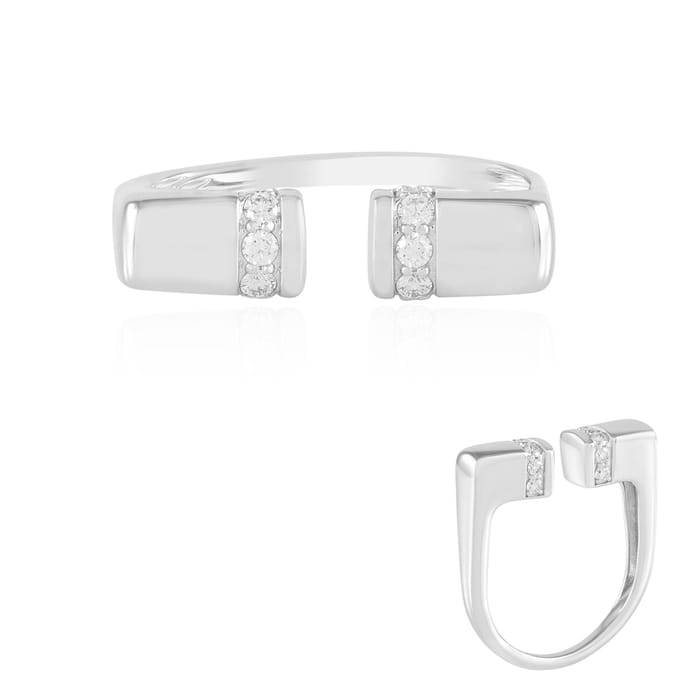Cavill - 9 Karaats Witgouden Ring met 14 IF (G) Diamanten - 0,294 ct - Pave Ring Dames - Moderne Elegante Ring
