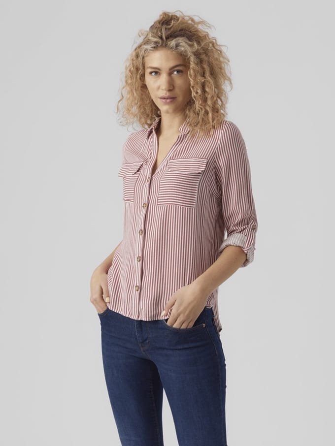 VERO MODA - VMBUMPY L/S SHIRT NEW WVN NOOS - Dames - Blouses