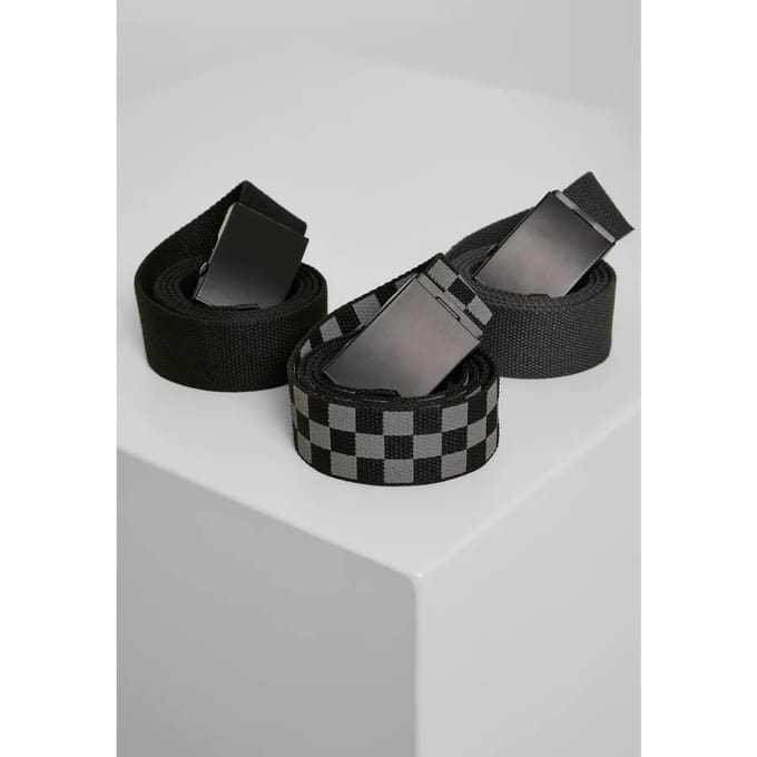 Urban Classics Belts Trio 3-Pack Unisex Riem - zwart/houtskool - S-M