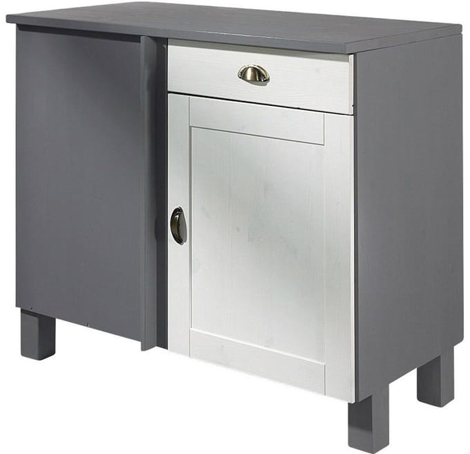 Toscana-Hoekkast - 1-deur 1-lade - Grijs Grenen