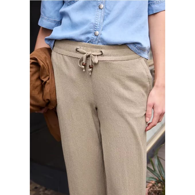 Wide Legs broek in crinkle crashstructuur
