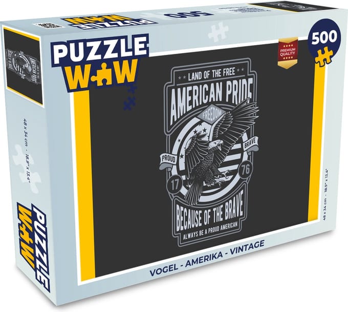Puzzel Vogel - Amerika - Vintage - Legpuzzel - Puzzel 500 stukjes