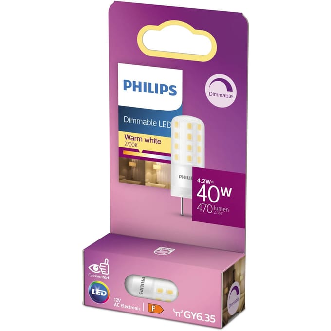 Philips LED Capsule Dimbaar - 40 W - GY6.35 - Warmwit licht