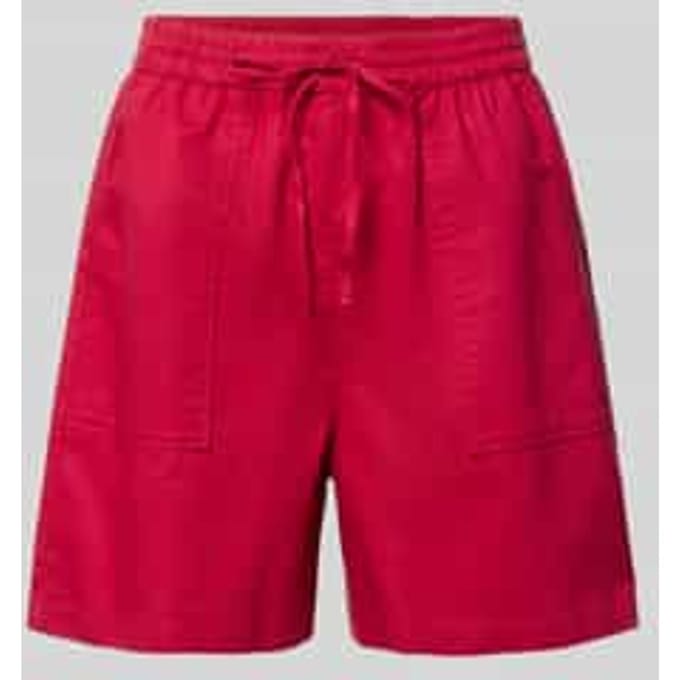 regular fit short van mix van linnen en katoen
