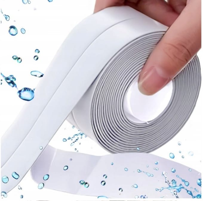 Zelfklevende PVC-afdichtingstape, waterdicht, 38 mm breed, 320 cm lang, wit.