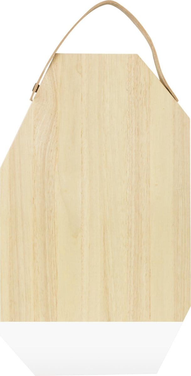 Snijplank Dippo - Rubberhout met Leer - Wit - TAK Design