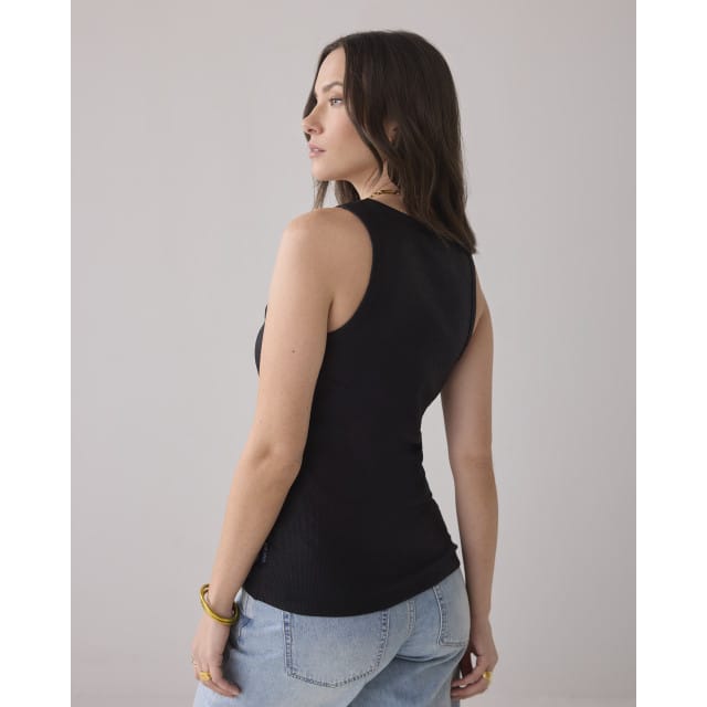 Summum Rib Tanktop (3s4873) Singlets Zwart Lisbon-5138