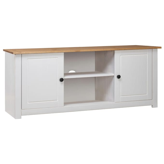 vidaXL - Tv-kast - Panama - Range - 120x40x50 - cm - massief - grenenhout - wit