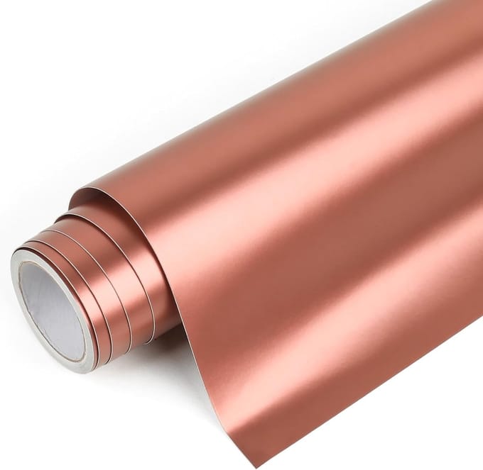 Gegalvaniseerde plotterfolie vinyl - zelfklevend - 30,5 cm x 214 cm - roségoud mat